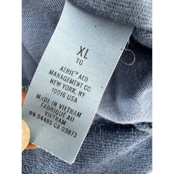 Aerie Women's XL Blue Pull-On Terry Cloth Weekend Ruffle Tiered Mini Skirt - Picture 8 of 9